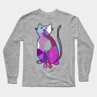 Purple Crystal Cat Long Sleeve T-Shirt